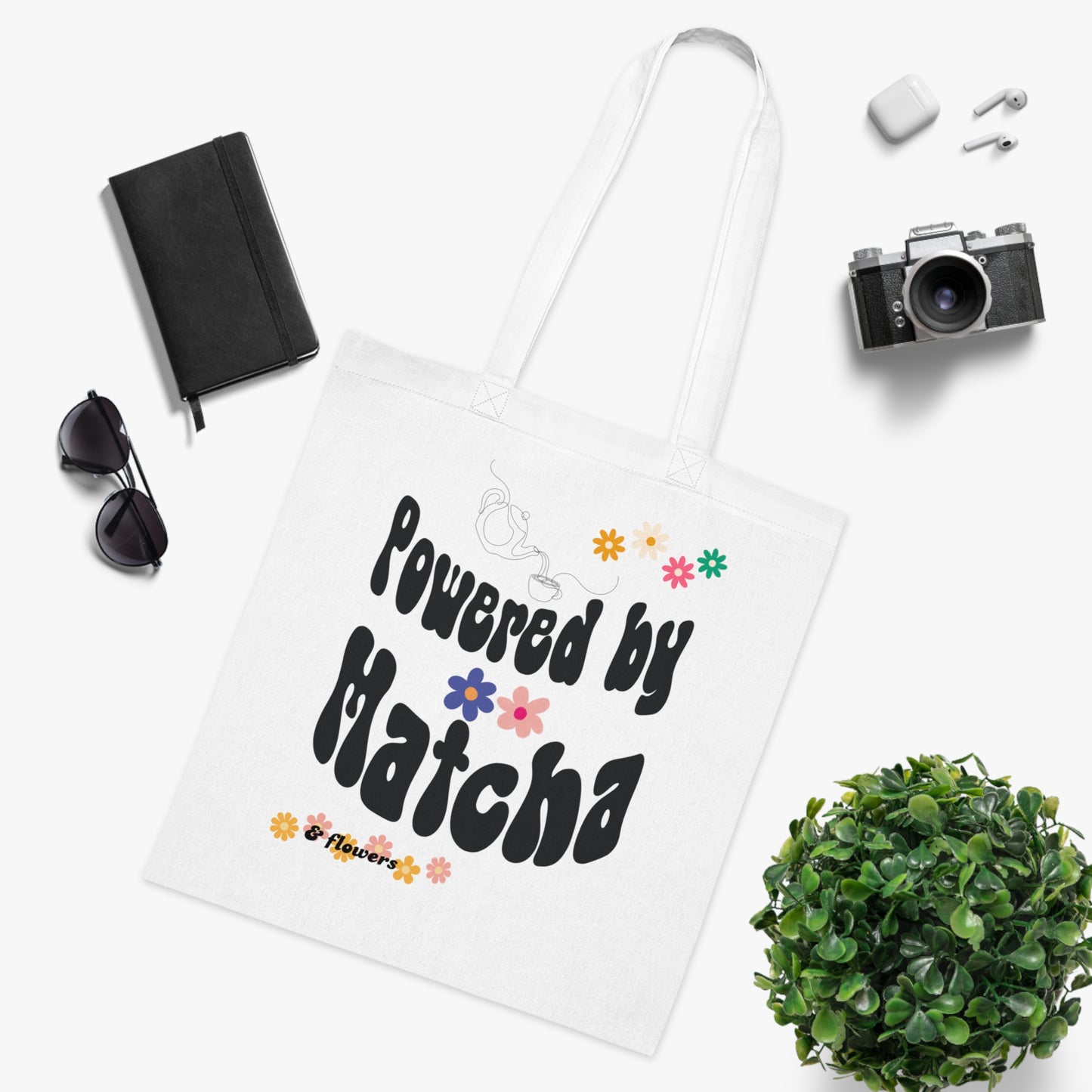 Powered by Matcha Tote Bag